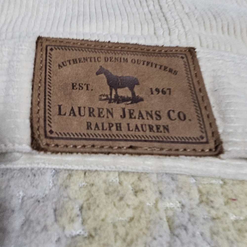 Lauren Jeans Co Ralph Lauren Short Cream Colored Corduroy Women's Size Medium - Picture 3 of 7